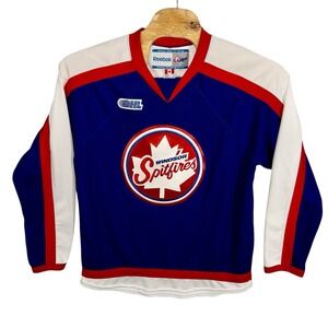 Reebok Windsor Spitfires Winnipeg Jets Jersey‎ Mens Medium NHL CHL Hockey Blue